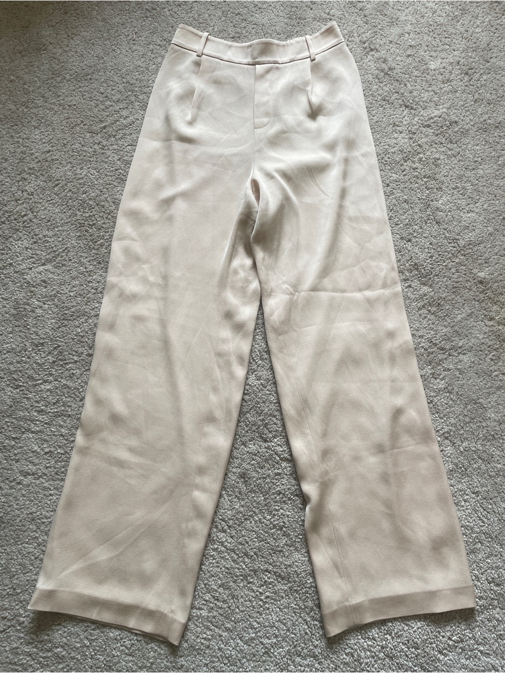 Vince High Waist Wide-Leg Cream Trousers Pants size S